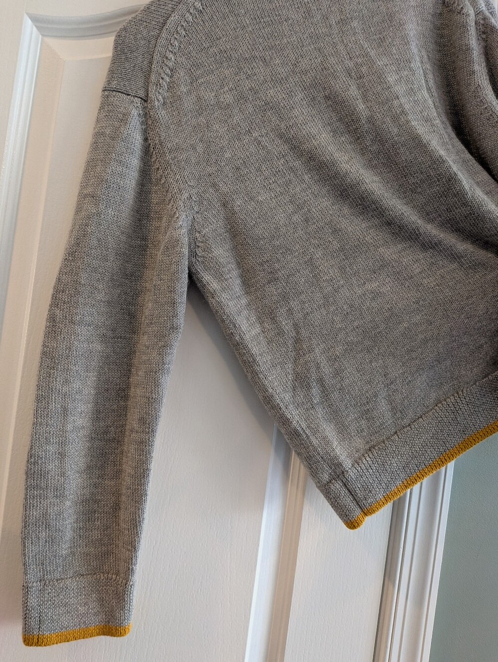 Clare V Oscar Cardigan Baby Alpaca Knit Sweater Gray Preppy Classic Size XS/S - Picture 11 of 14